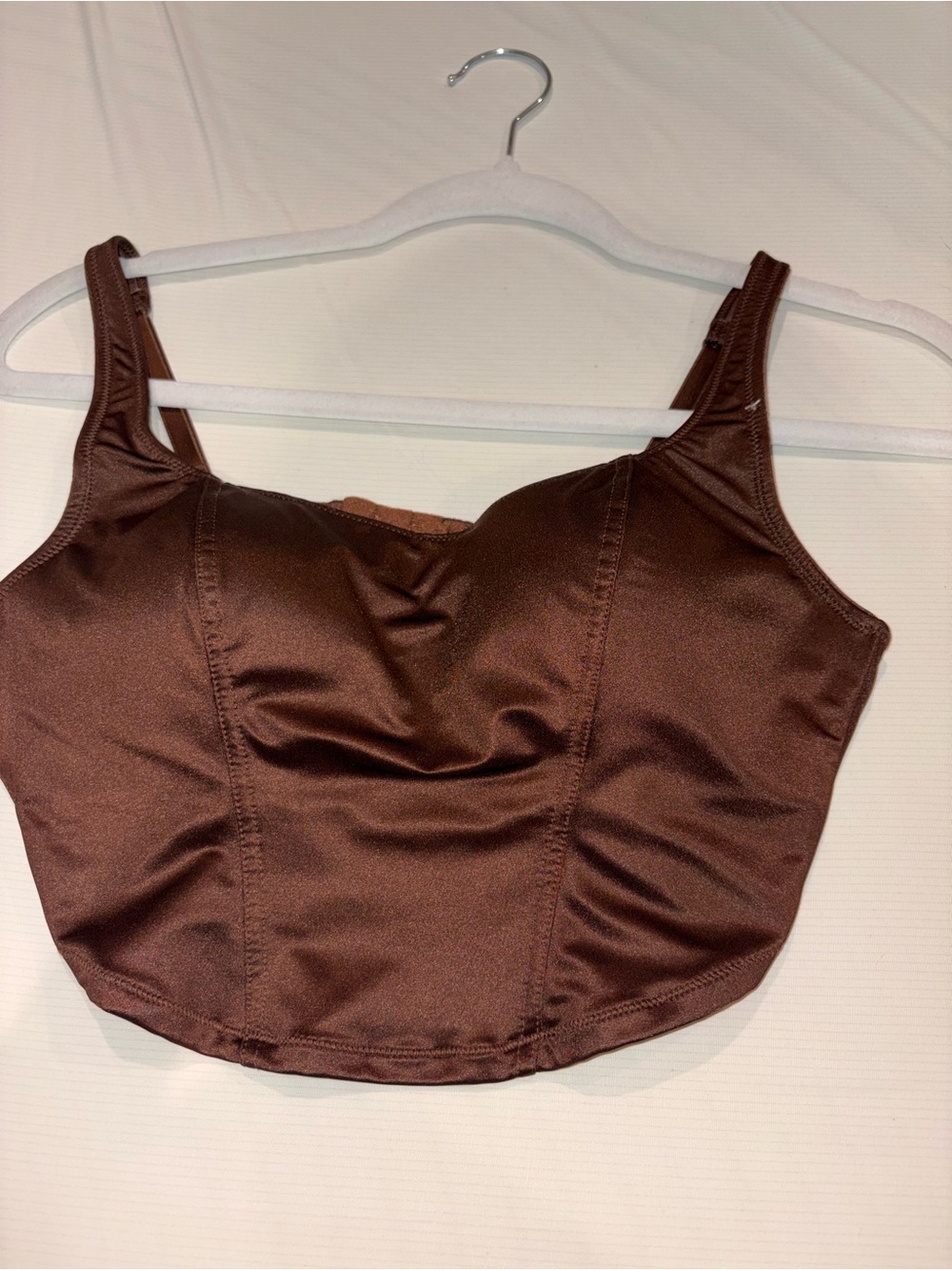 PINK Victoria's Secret Brown Satin Crop Cami
